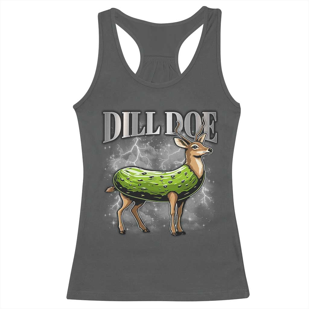 Dill Doe Racerback Tank Top Funny Adult Humor Pickle Deer Bootleg Graphic 90s TS10 Dark Heather Print Your Wear