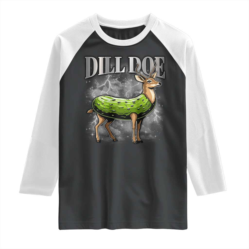 Dill Doe Raglan Shirt Funny Adult Humor Pickle Deer Bootleg Graphic 90s TS10 Black White Print Your Wear