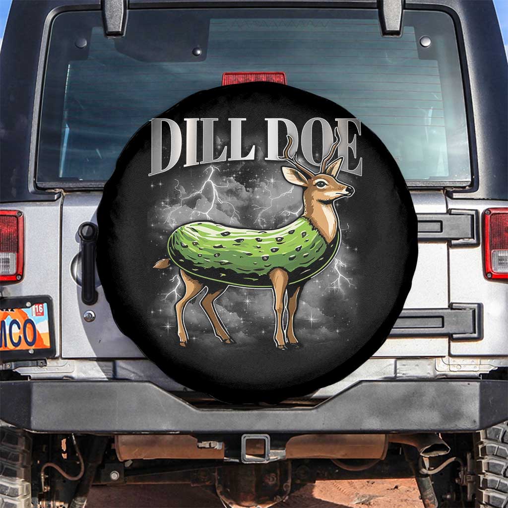 Dill Doe Spare Tire Cover Funny Adult Humor Pickle Deer Bootleg Graphic 90s TS10 No hole Black Print Your Wear