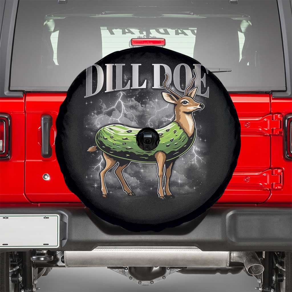 Dill Doe Spare Tire Cover Funny Adult Humor Pickle Deer Bootleg Graphic 90s TS10 Black Print Your Wear