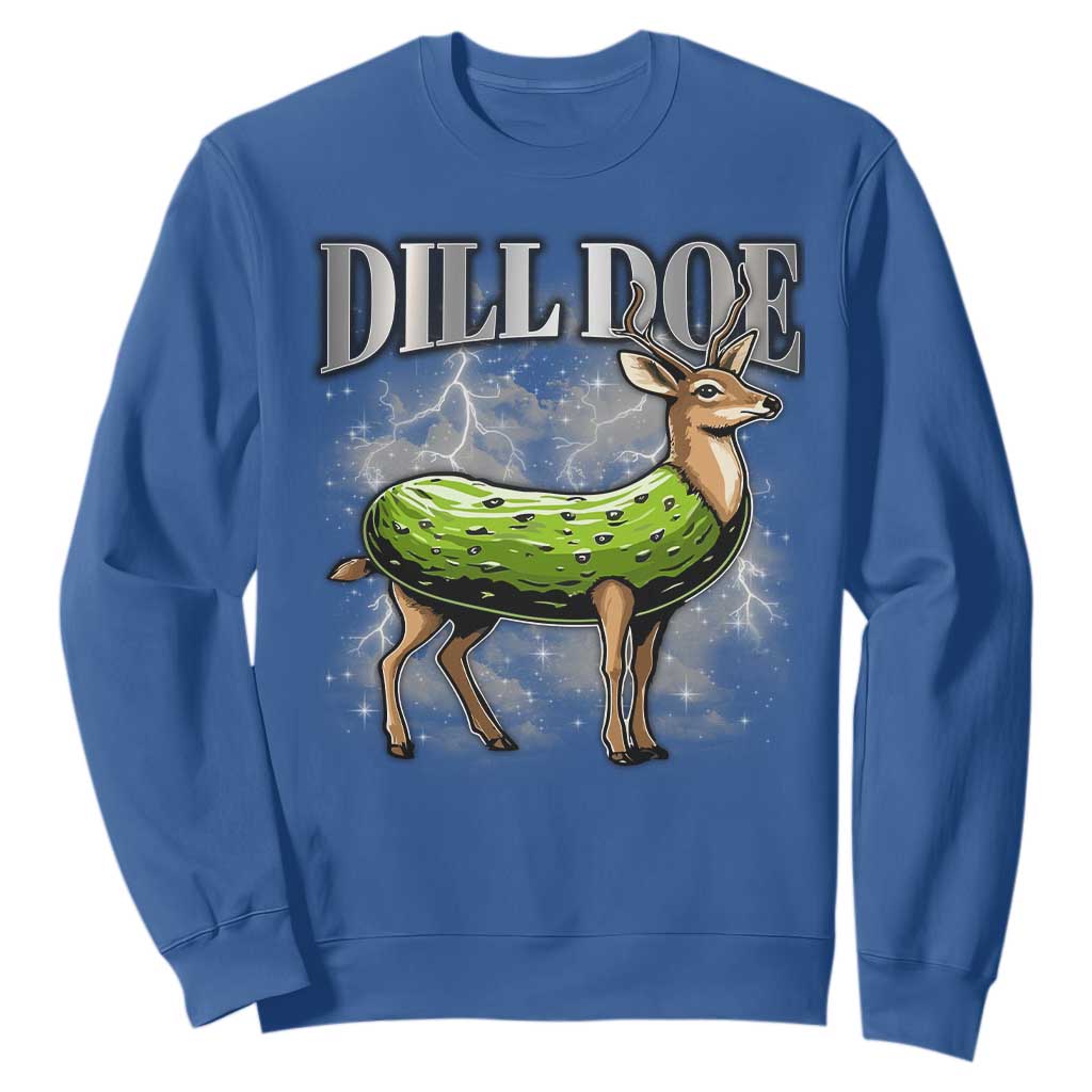 Dill Doe Sweatshirt Funny Adult Humor Pickle Deer Bootleg Graphic 90s TS10 Royal Blue Print Your Wear