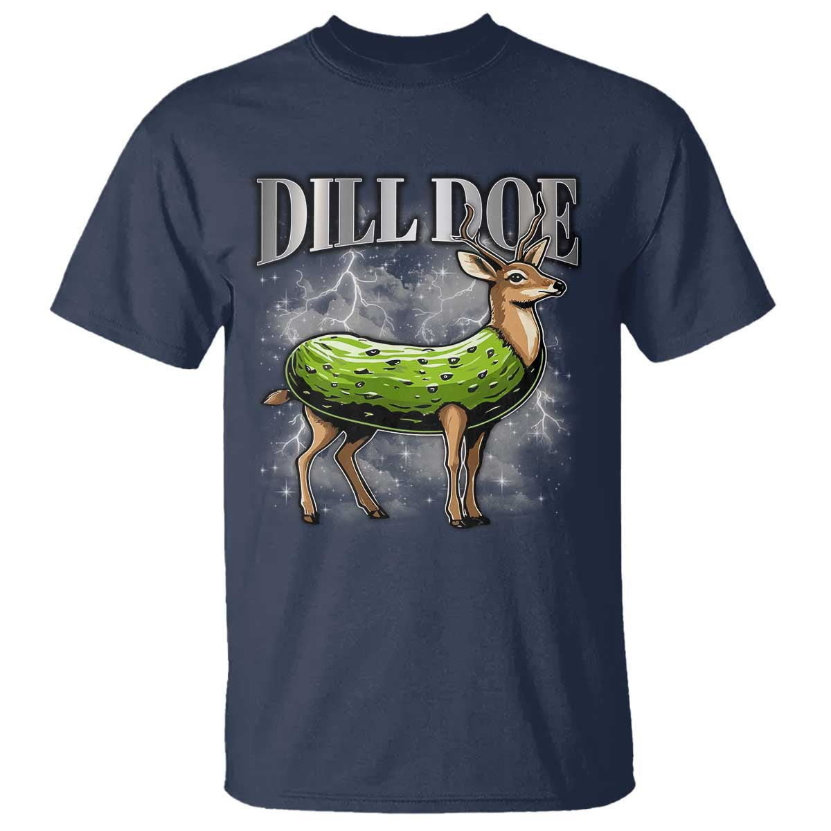 Dill Doe T Shirt Funny Adult Humor Pickle Deer Bootleg Graphic 90s TS10 Navy Print Your Wear