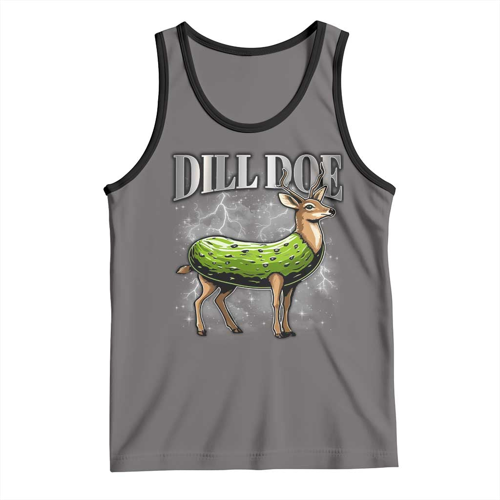 Dill Doe Tank Top Funny Adult Humor Pickle Deer Bootleg Graphic 90s TS10 Deep Heather Black Print Your Wear