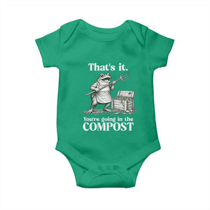 Frog Gardening Funny Baby Onesie Thats It Youre Going in The Compost Compost Sarcastic TS10 Irish Green Print Your Wear