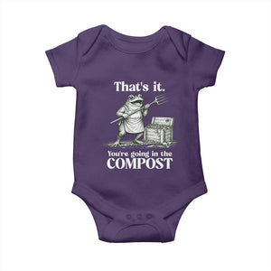 Frog Gardening Funny Baby Onesie Thats It Youre Going in The Compost Compost Sarcastic TS10 Purple Print Your Wear