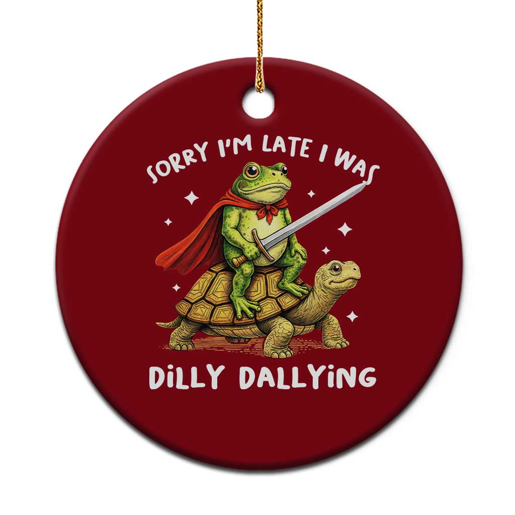 Silly Goose Ceramic Ornament Sorry Im Late I Was Dilly Dallying TS10 1pc Red Print Your Wear