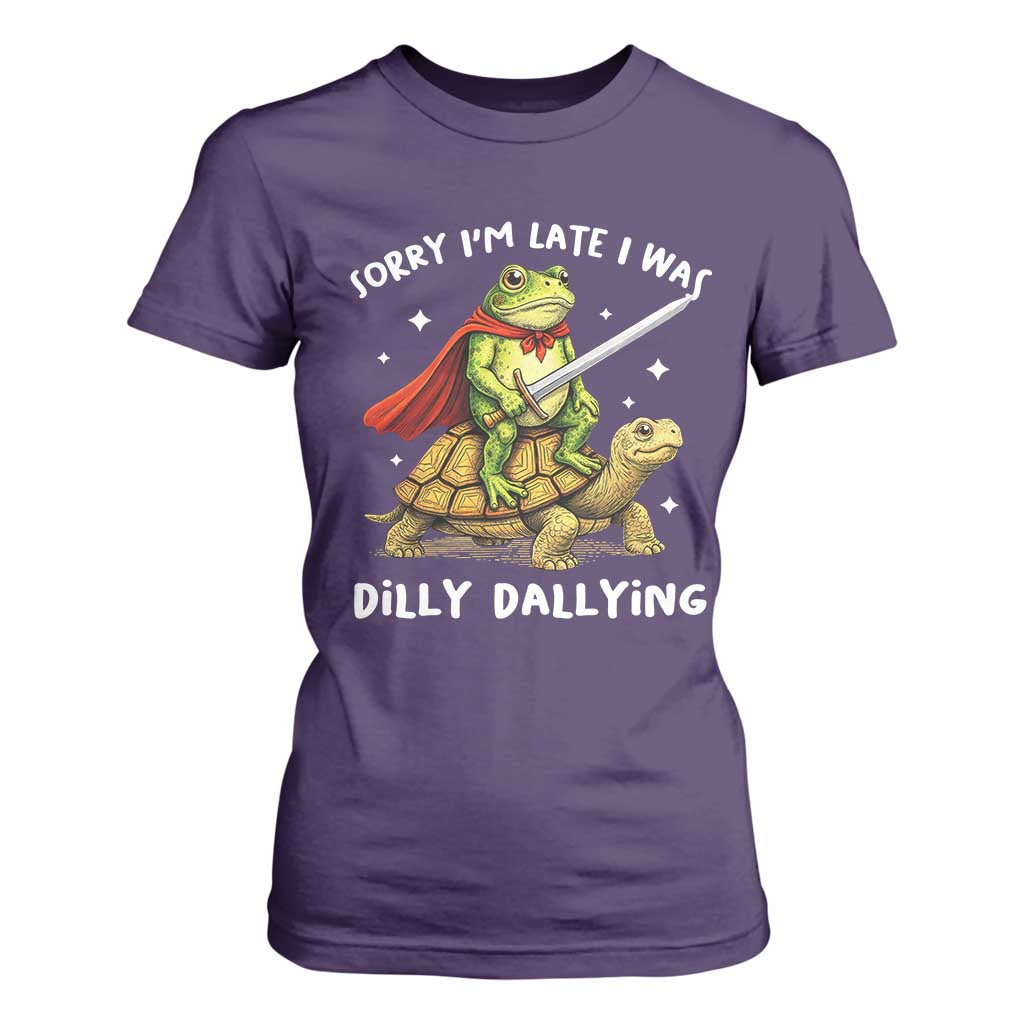 Silly Goose T Shirt For Women Sorry Im Late I Was Dilly Dallying TS10 Purple Print Your Wear