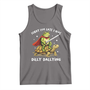 Silly Goose Tank Top Sorry Im Late I Was Dilly Dallying TS10 Deep Heather Print Your Wear