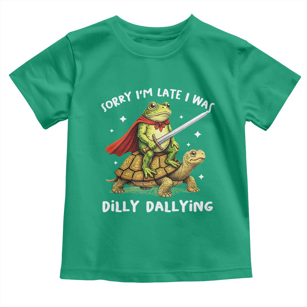 Silly Goose Toddler T Shirt Sorry Im Late I Was Dilly Dallying TS10 Irish Green Print Your Wear