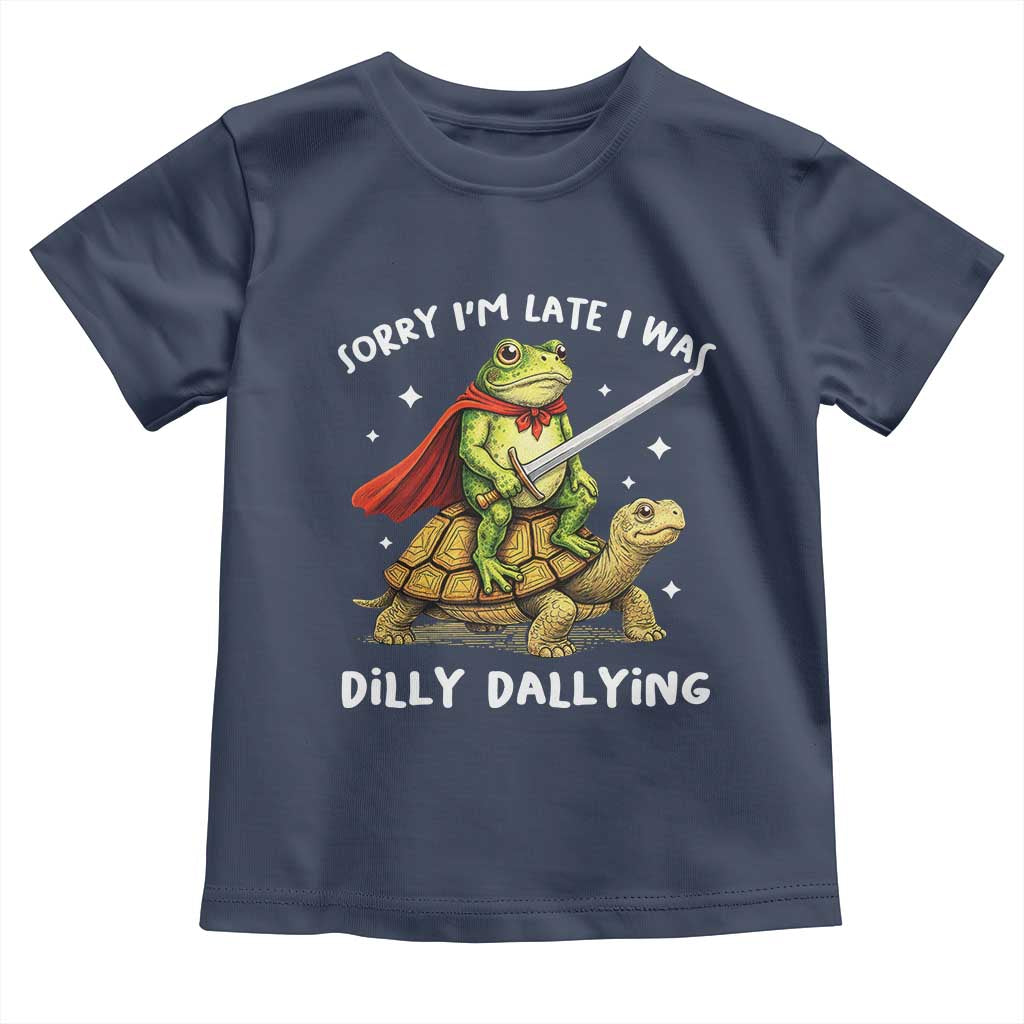 Silly Goose Toddler T Shirt Sorry Im Late I Was Dilly Dallying TS10 Navy Print Your Wear