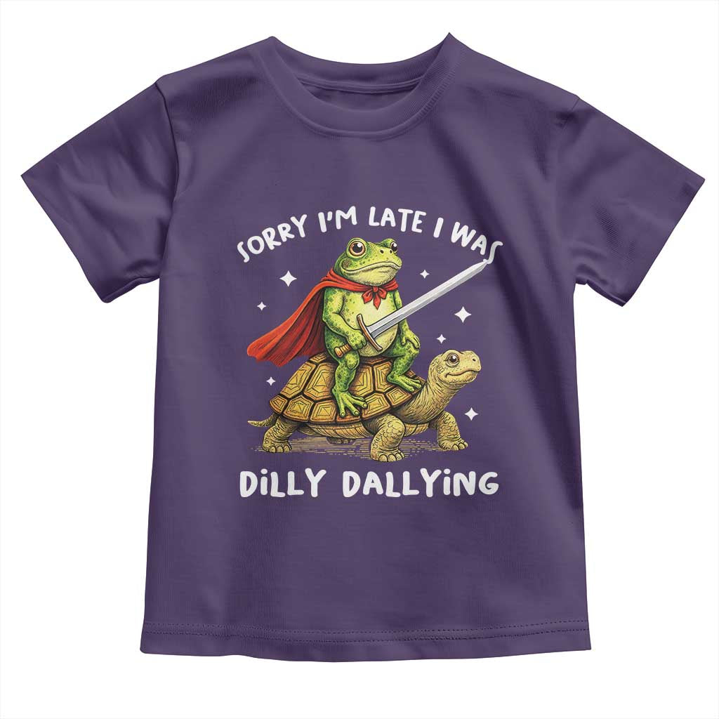 Silly Goose Toddler T Shirt Sorry Im Late I Was Dilly Dallying TS10 Purple Print Your Wear