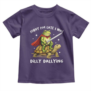 Silly Goose Toddler T Shirt Sorry Im Late I Was Dilly Dallying TS10 Purple Print Your Wear