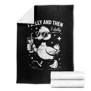 I Dilly And Then I Dally Throw Blanket Retro Duck Funny Animal Meme TS10 Black Print Your Wear