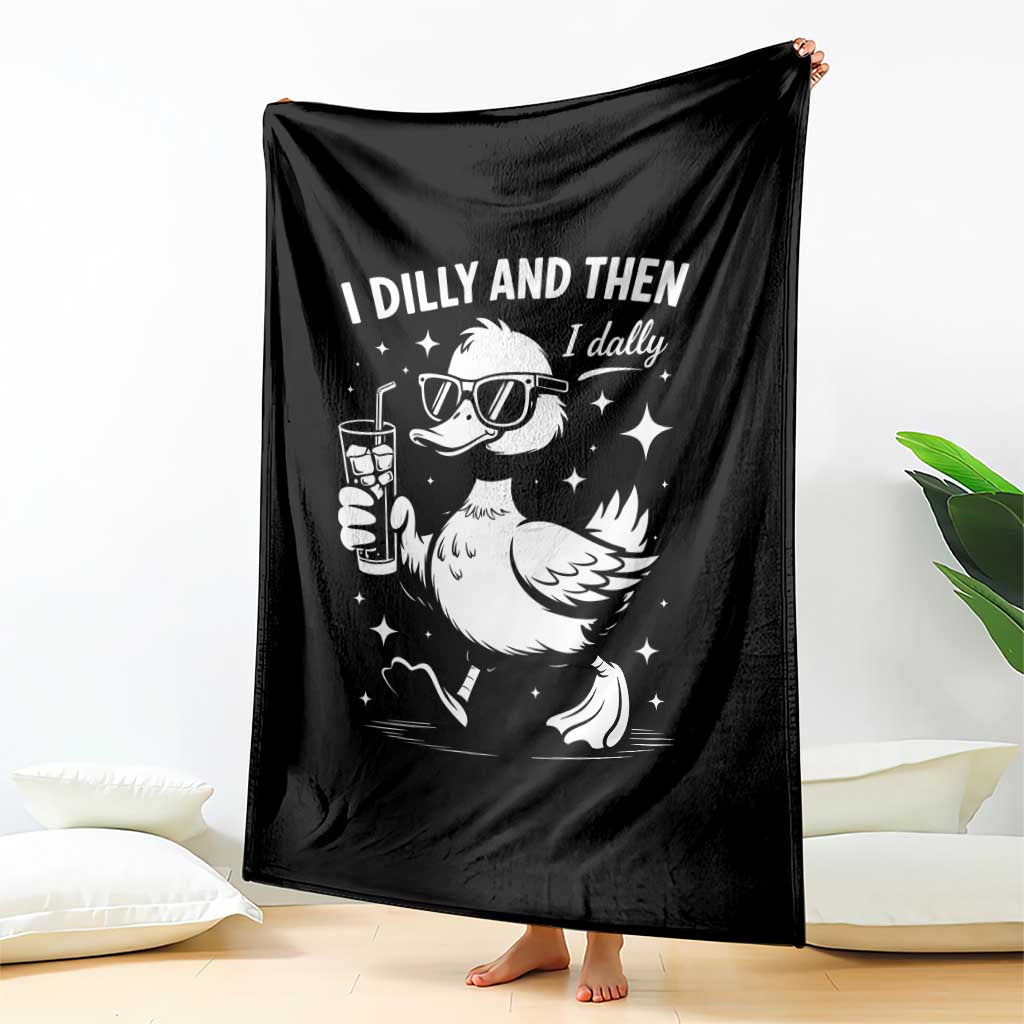 I Dilly And Then I Dally Throw Blanket Retro Duck Funny Animal Meme TS10 Print Your Wear