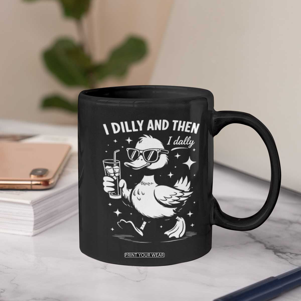 I Dilly And Then I Dally Coffee Mug Retro Duck Funny Animal Meme TS10 Print Your Wear
