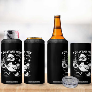 I Dilly And Then I Dally 4 in 1 Can Cooler Tumbler Retro Duck Funny Animal Meme TS10 Print Your Wear