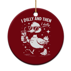 I Dilly And Then I Dally Ceramic Ornament Retro Duck Funny Animal Meme TS10 1pc Red Print Your Wear