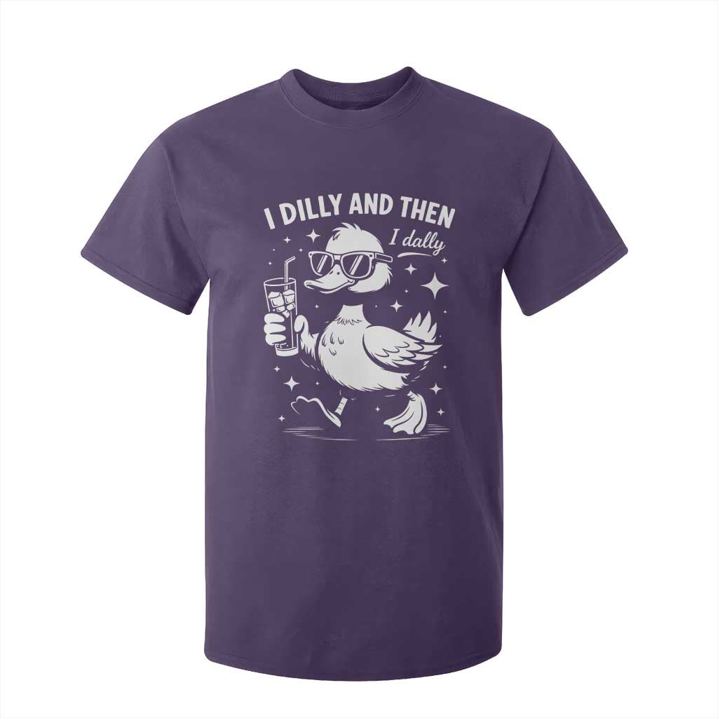 I Dilly And Then I Dally T Shirt For Kid Retro Duck Funny Animal Meme TS10 Purple Print Your Wear