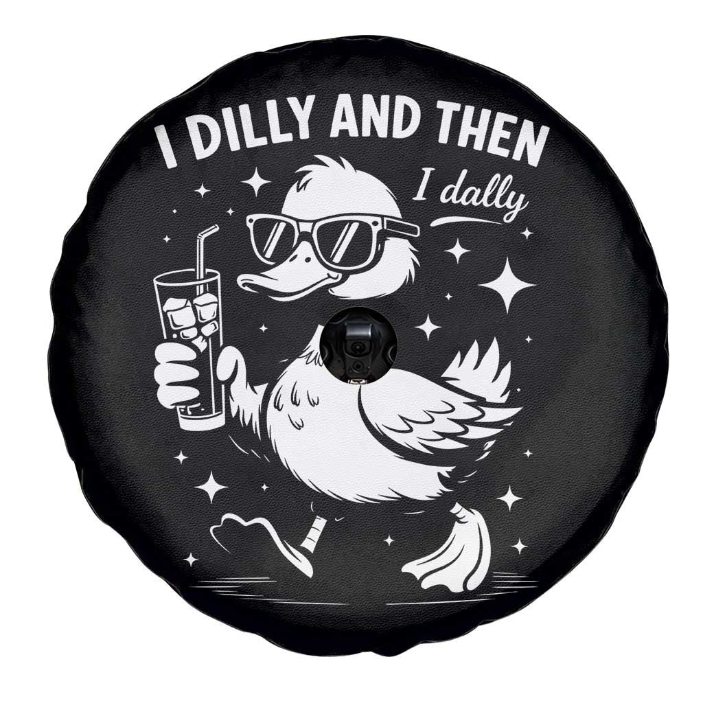 I Dilly And Then I Dally Spare Tire Cover Retro Duck Funny Animal Meme TS10 Print Your Wear