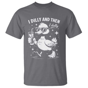 I Dilly And Then I Dally T Shirt Retro Duck Funny Animal Meme TS10 Charcoal Print Your Wear