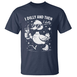 I Dilly And Then I Dally T Shirt Retro Duck Funny Animal Meme TS10 Navy Print Your Wear