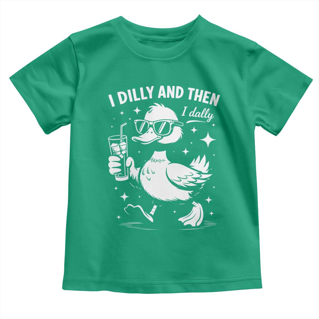 I Dilly And Then I Dally Toddler T Shirt Retro Duck Funny Animal Meme TS10 Irish Green Print Your Wear
