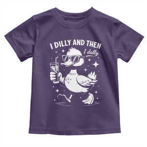 I Dilly And Then I Dally Toddler T Shirt Retro Duck Funny Animal Meme TS10 Purple Print Your Wear