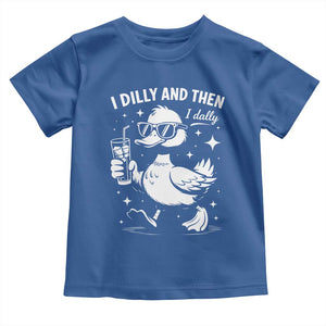 I Dilly And Then I Dally Toddler T Shirt Retro Duck Funny Animal Meme TS10 Royal Blue Print Your Wear