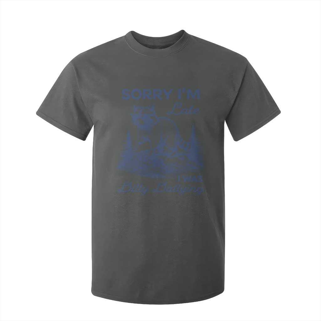 Raccoon Dilly Dallying T Shirt For Kid Funny Sorry Im Late Silly Animal TS10 Dark Heather Print Your Wear