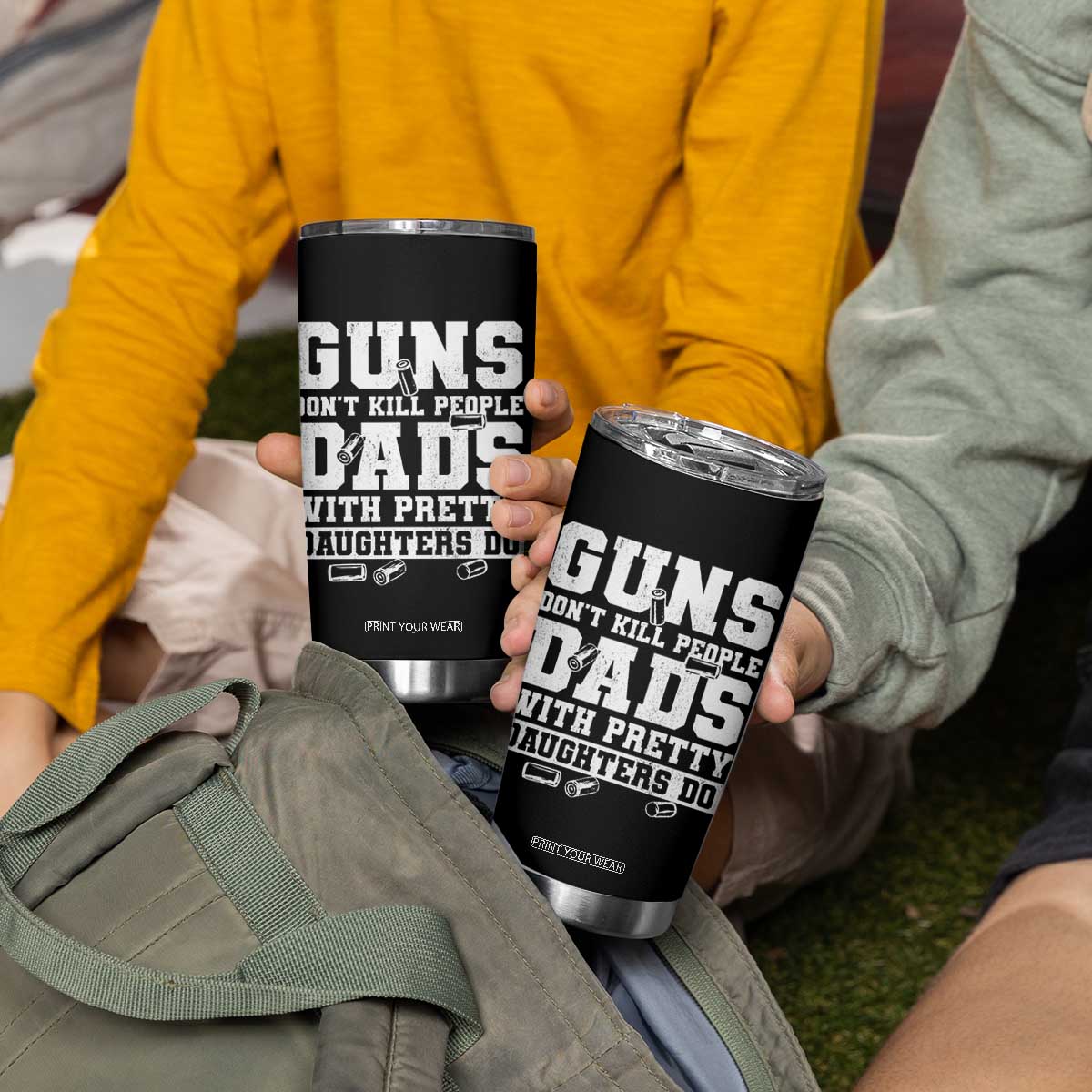Guns Dont Kill People Dads With Pretty Daughters Do Tumbler Cup Girl Dad Guns Fathers Day TS10 Print Your Wear