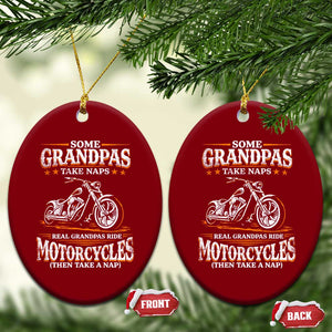 Biker Grandpa Ceramic Ornament Some Grandpas Take Naps Real Grandpas Ride Motorcycles TS10 Print Your Wear