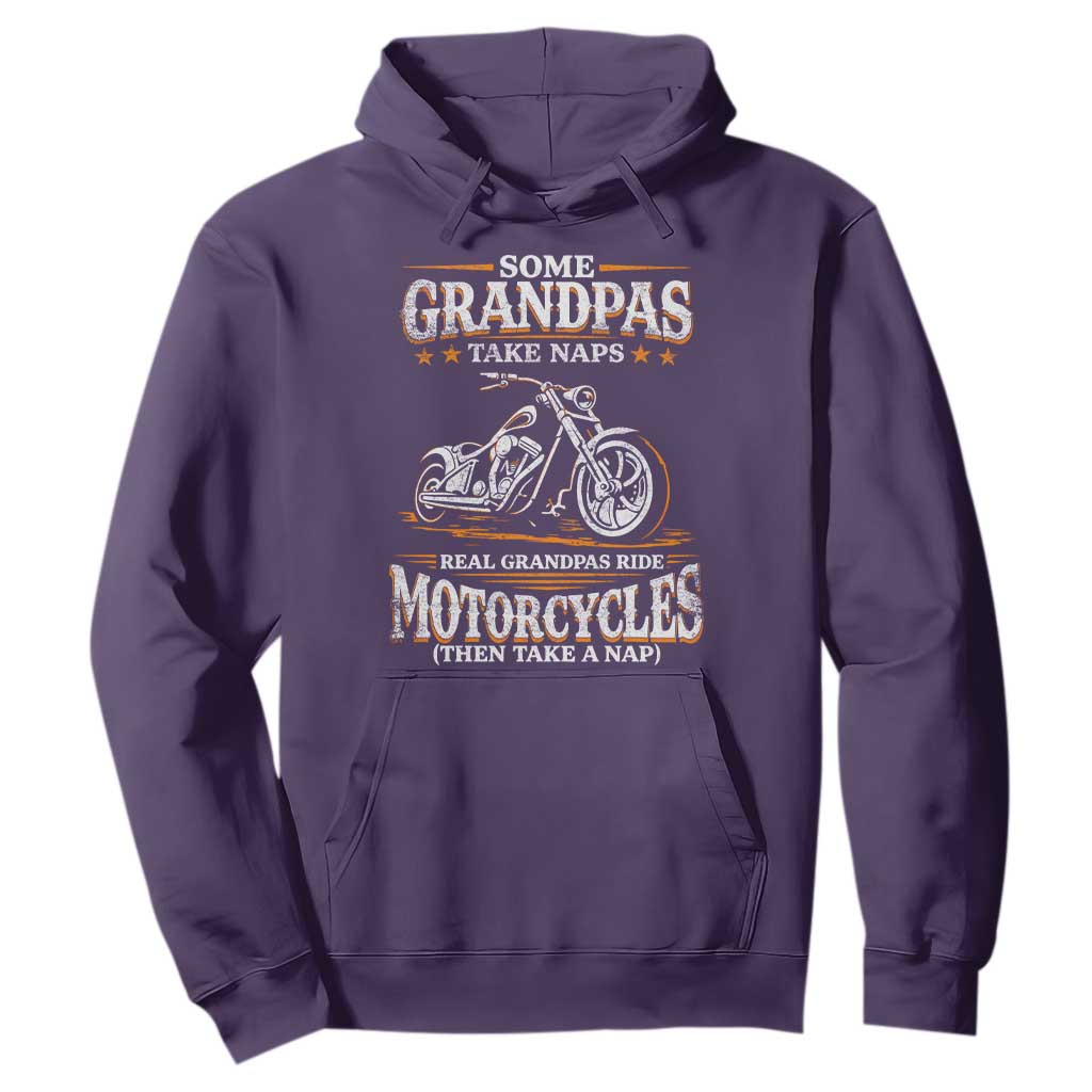 Biker Grandpa Hoodie Some Grandpas Take Naps Real Grandpas Ride Motorcycles TS10 Purple Print Your Wear