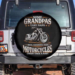 Biker Grandpa Spare Tire Cover Some Grandpas Take Naps Real Grandpas Ride Motorcycles TS10 No hole Black Print Your Wear