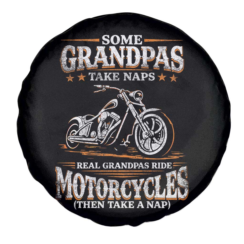 Biker Grandpa Spare Tire Cover Some Grandpas Take Naps Real Grandpas Ride Motorcycles TS10 Print Your Wear
