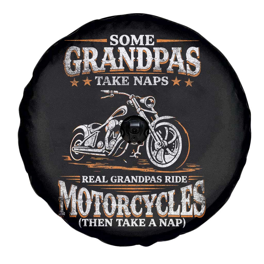 Biker Grandpa Spare Tire Cover Some Grandpas Take Naps Real Grandpas Ride Motorcycles TS10 Print Your Wear