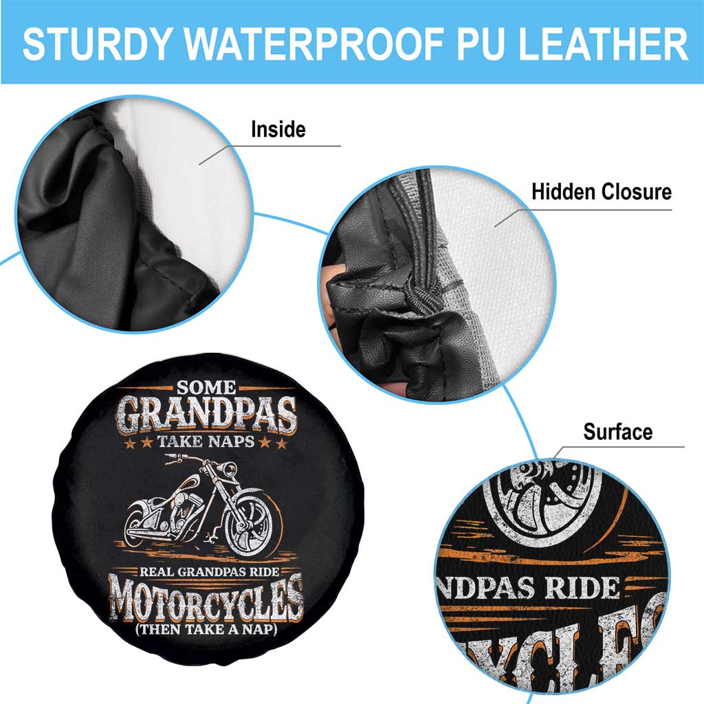 Biker Grandpa Spare Tire Cover Some Grandpas Take Naps Real Grandpas Ride Motorcycles TS10 Print Your Wear