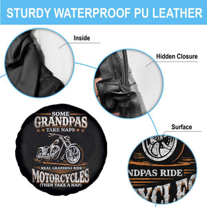 Biker Grandpa Spare Tire Cover Some Grandpas Take Naps Real Grandpas Ride Motorcycles TS10 Print Your Wear