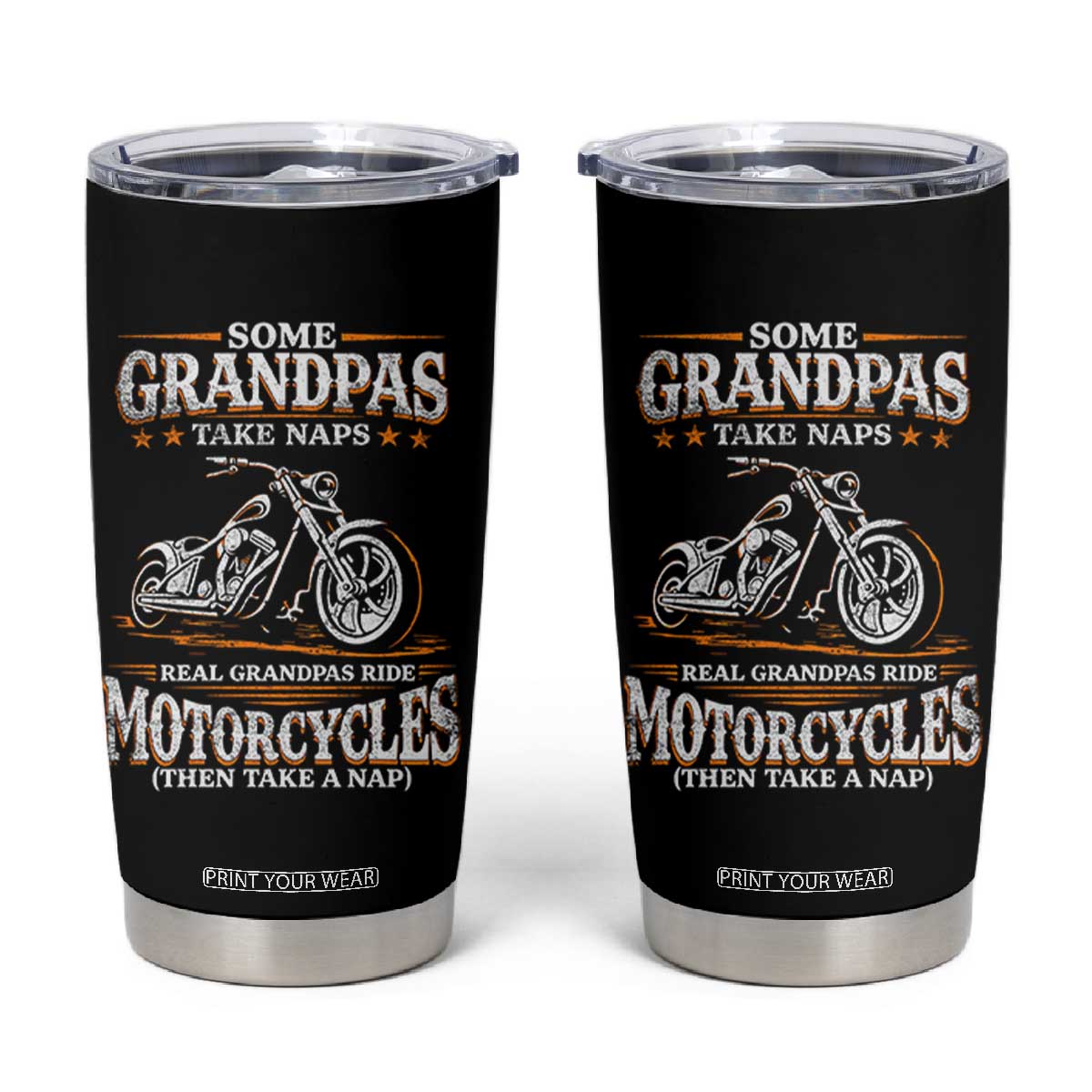 Biker Grandpa Tumbler Cup Some Grandpas Take Naps Real Grandpas Ride Motorcycles TS10 Black Print Your Wear