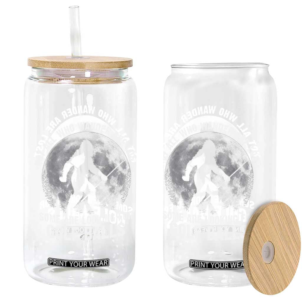 Not All Who Wander Are Lost Bigfoot Looking For Golf Balls Glass Can Vintage Golfs Lover Sasquatch Golfing Full Moon TS10 Print Your Wear