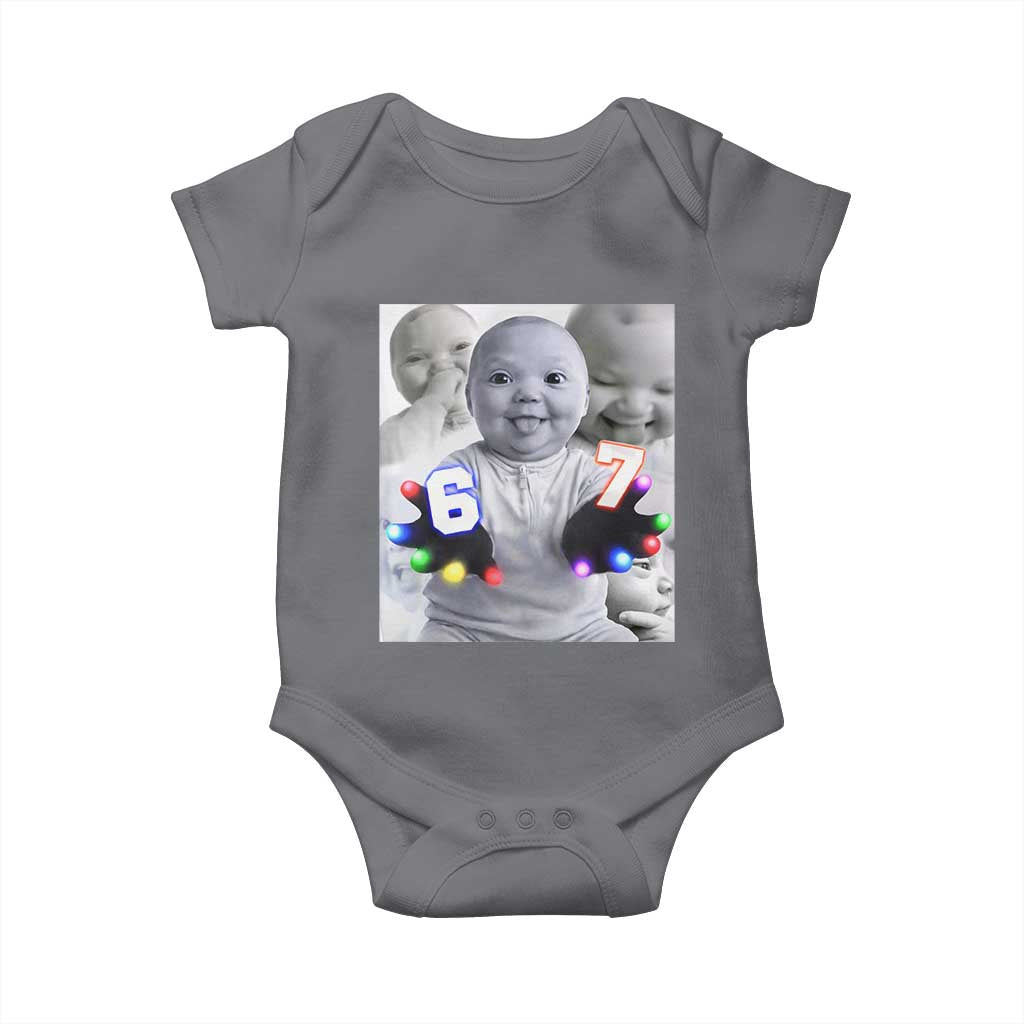 Gloving Niche 67 Ai Baby Meme Baby Onesie Six Seven Hand Funny Laughing Baby TS10 Charcoal Print Your Wear