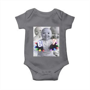 Gloving Niche 67 Ai Baby Meme Baby Onesie Six Seven Hand Funny Laughing Baby TS10 Charcoal Print Your Wear