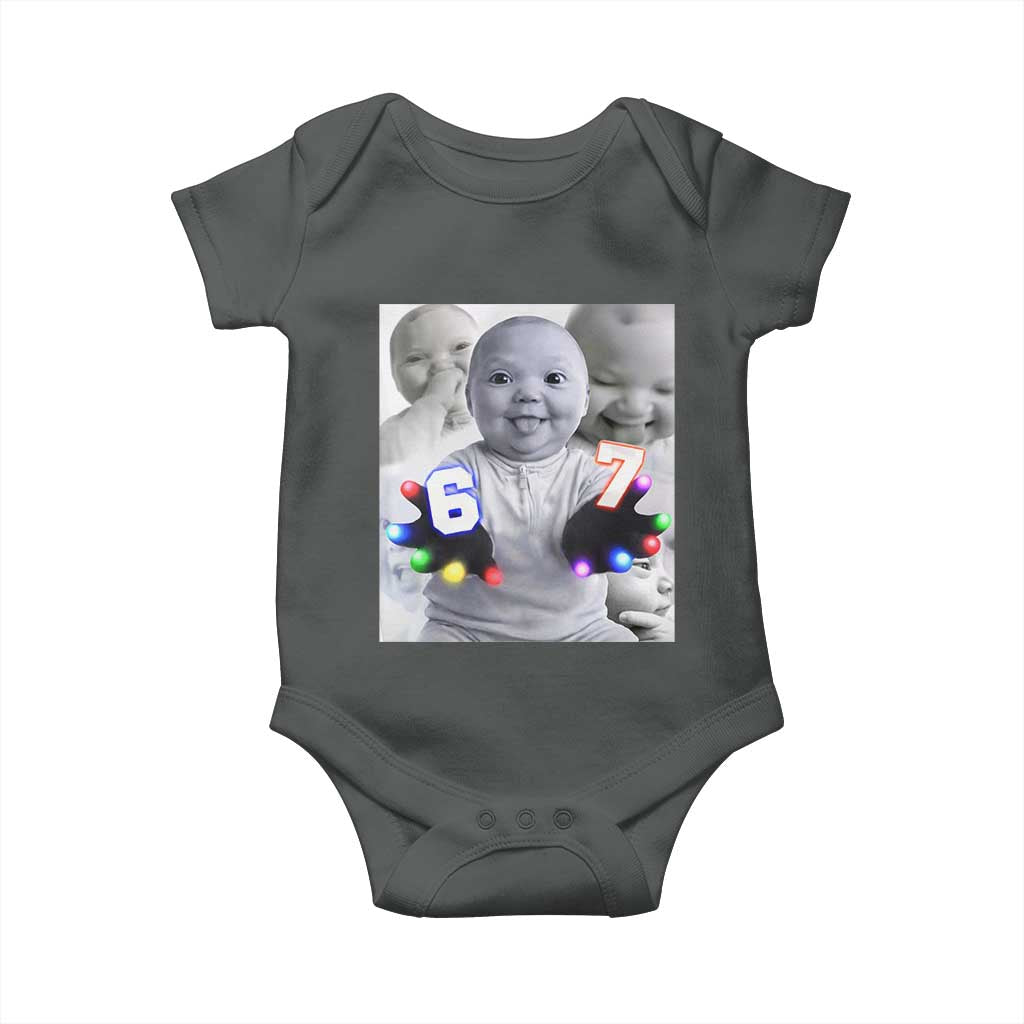Gloving Niche 67 Ai Baby Meme Baby Onesie Six Seven Hand Funny Laughing Baby TS10 Dark Heather Print Your Wear