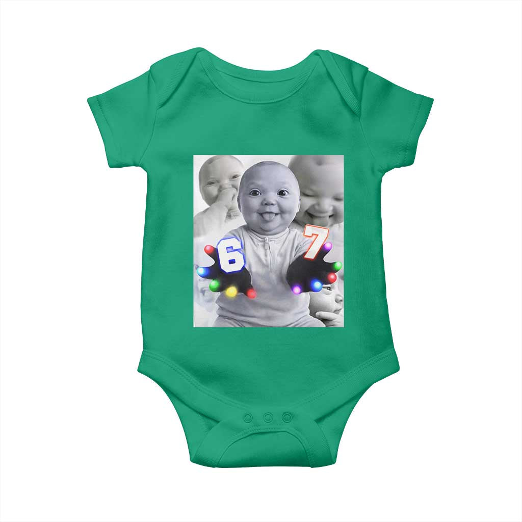 Gloving Niche 67 Ai Baby Meme Baby Onesie Six Seven Hand Funny Laughing Baby TS10 Irish Green Print Your Wear