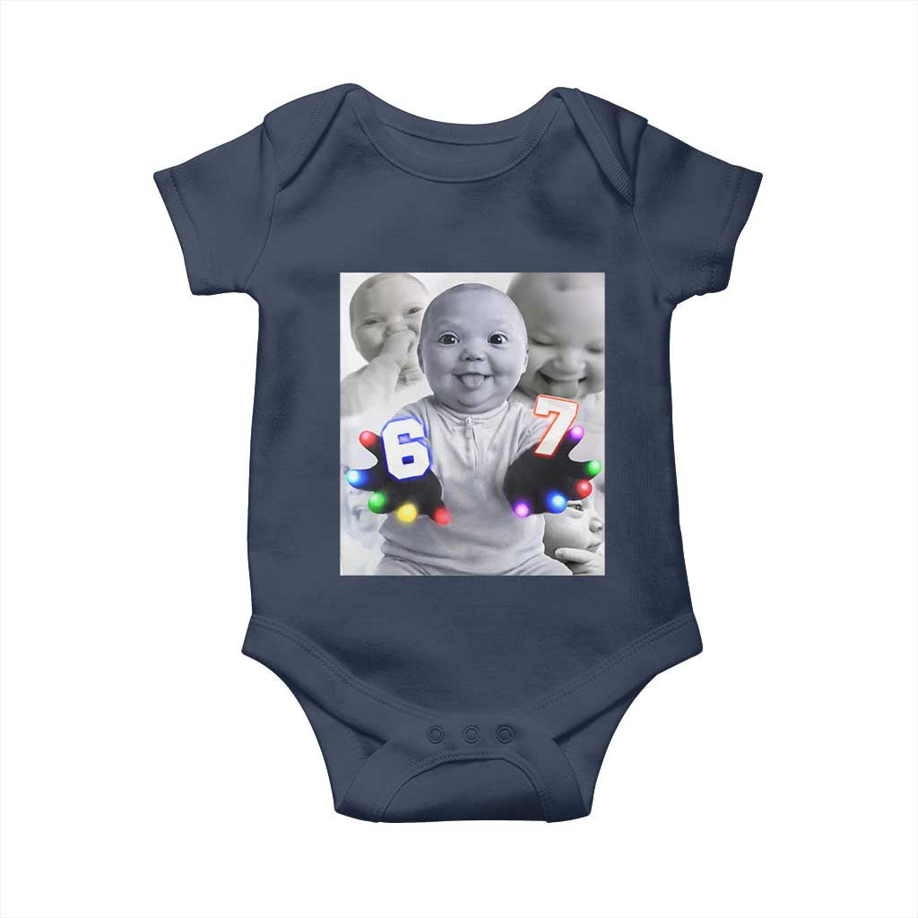 Gloving Niche 67 Ai Baby Meme Baby Onesie Six Seven Hand Funny Laughing Baby TS10 Navy Print Your Wear