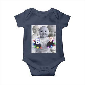 Gloving Niche 67 Ai Baby Meme Baby Onesie Six Seven Hand Funny Laughing Baby TS10 Navy Print Your Wear