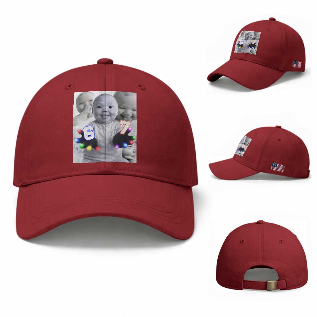 Gloving Niche 67 Ai Baby Meme Baseball Cap Six Seven Hand Funny Laughing Baby TS10 Baseball Cap Universal Fit Cherry Red Print Your Wear