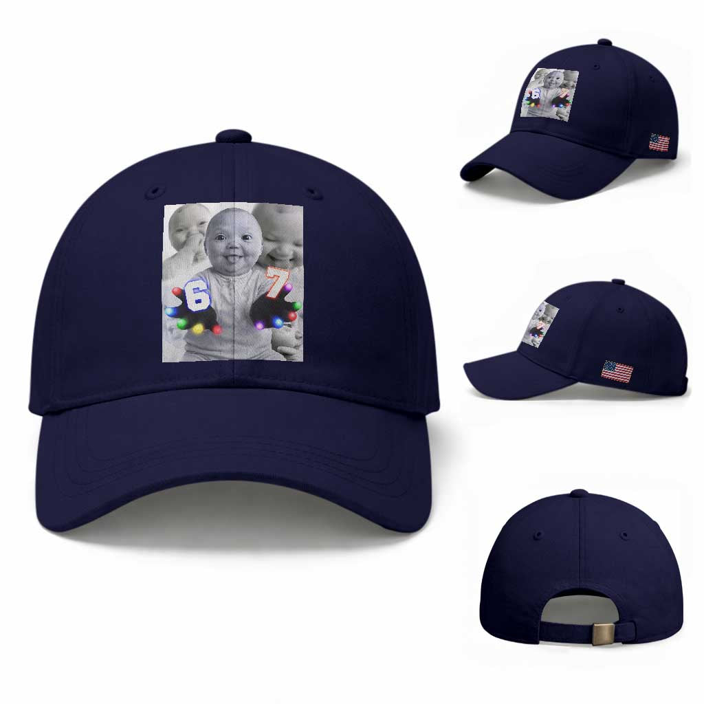 Gloving Niche 67 Ai Baby Meme Baseball Cap Six Seven Hand Funny Laughing Baby TS10 Baseball Cap Universal Fit Dark Blue Print Your Wear