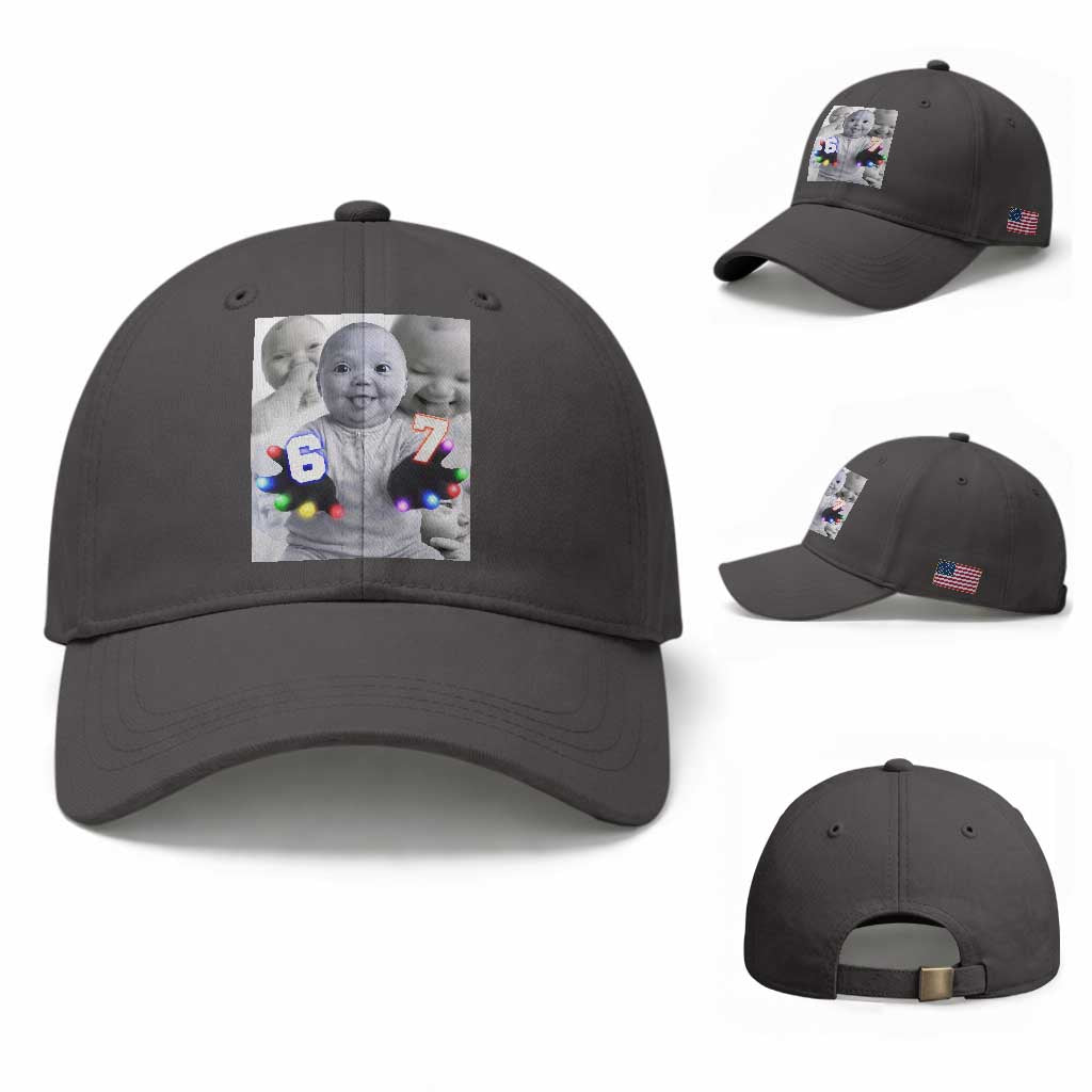 Gloving Niche 67 Ai Baby Meme Baseball Cap Six Seven Hand Funny Laughing Baby TS10 Baseball Cap Universal Fit Dark Gray Print Your Wear
