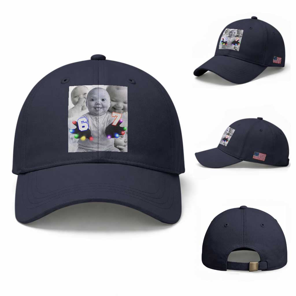Gloving Niche 67 Ai Baby Meme Baseball Cap Six Seven Hand Funny Laughing Baby TS10 Baseball Cap Universal Fit Navy Print Your Wear