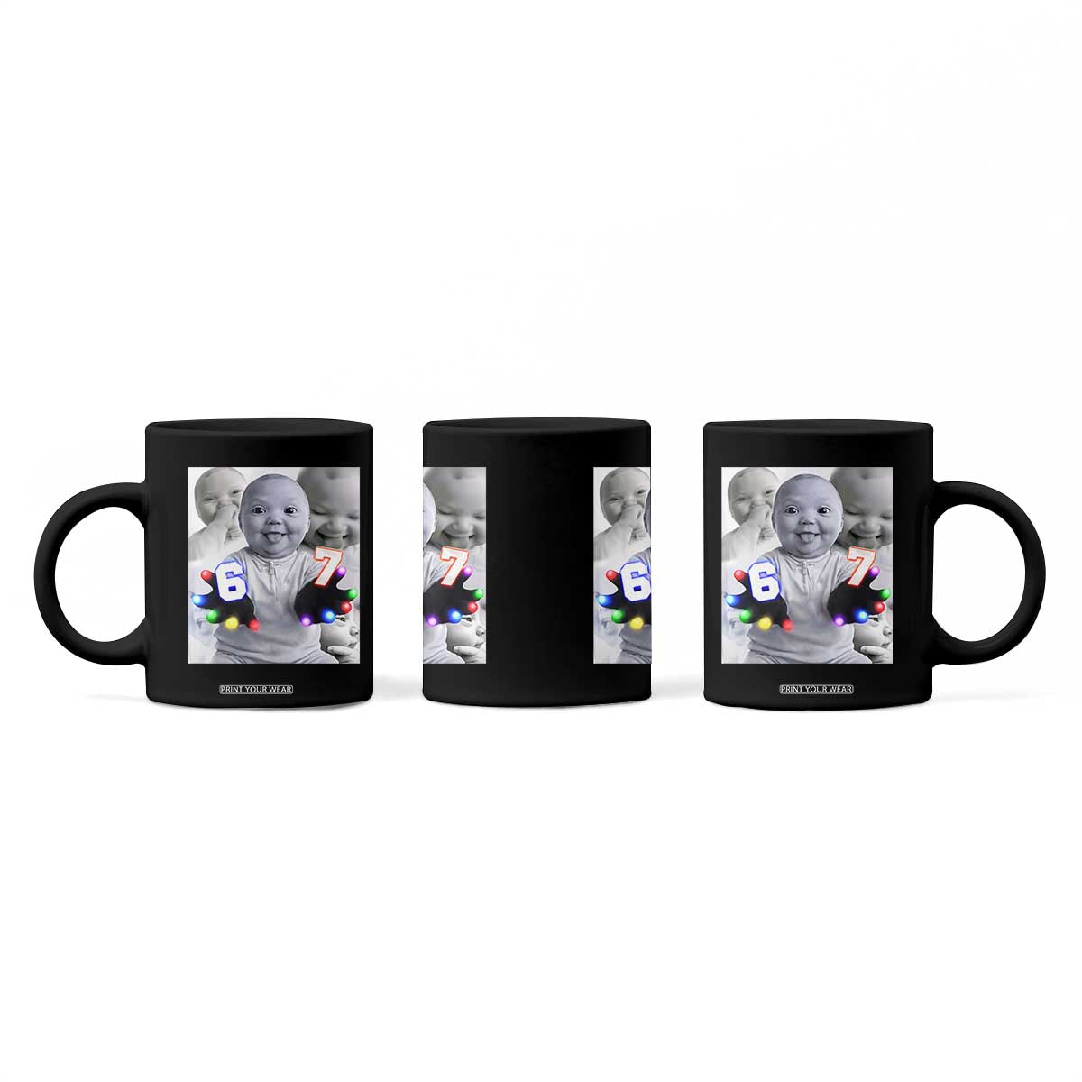 Gloving Niche 67 Ai Baby Meme Coffee Mug Six Seven Hand Funny Laughing Baby TS10 Print Your Wear